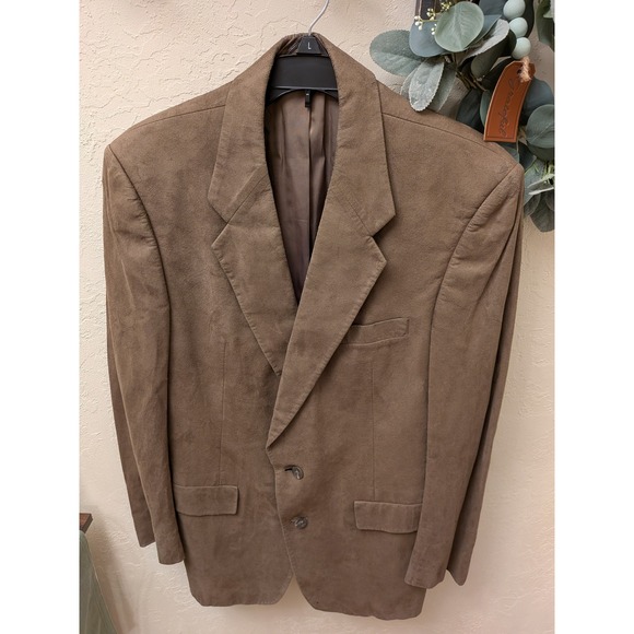 Christian Dior Monsieur Vintage Brown Faux Suede Blazer Coat Mens L Dillard's